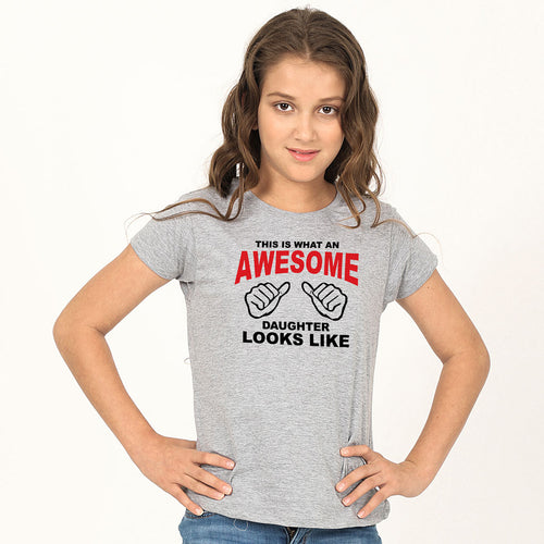 Awesomeness Dad And Daughters' Matching Tees For Daughter