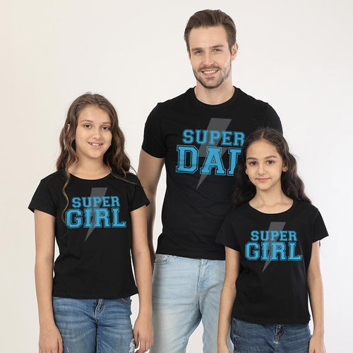 Lightning Bolt Dad And Daughters' Matching Tees