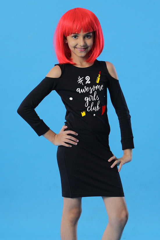 Awesome Girls Club Matching Cold Shoulder Dresses For Daughter