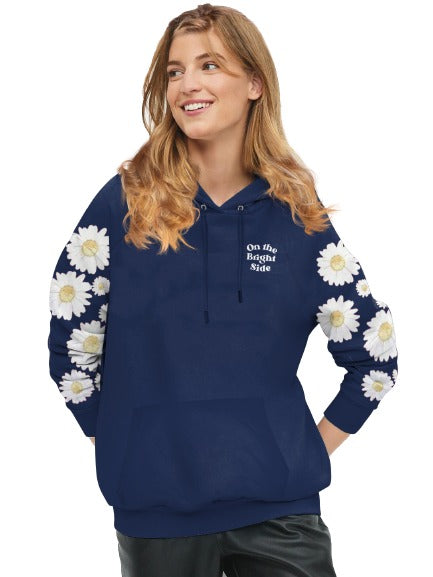 Flower Navy Hoodies For Women