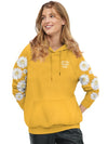 Flower Mustard Yellow Hoodies For Women