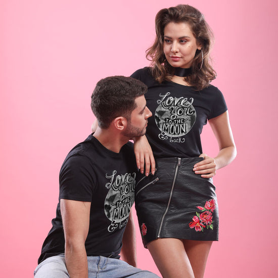 Love You To The Moon Matching Couples Tees