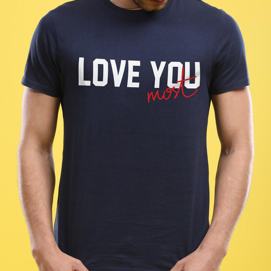 Love You The Most,(Navy Blue) Matching Couples Tees