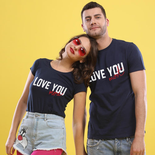 Love You The Most,(Navy Blue) Matching Couples Tees