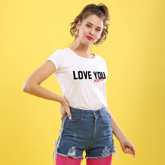 Love You The Most,(White) Matching Couples Tees For Women