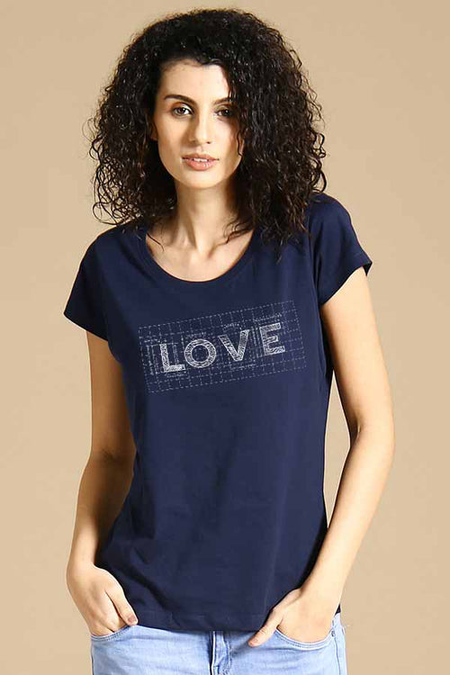 Love Grid Couple Tees for women