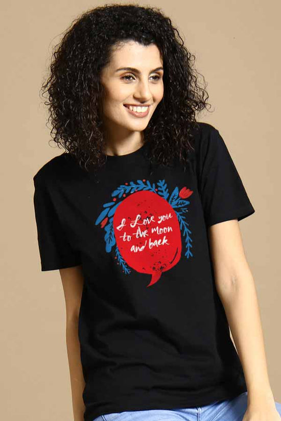 I Love You To The Moon And Back Couple Tees for women