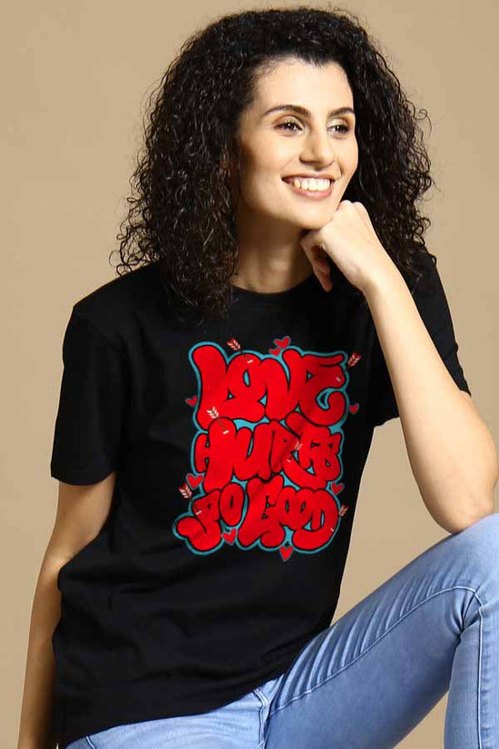 Love Hurts So Good Couple Tees for women