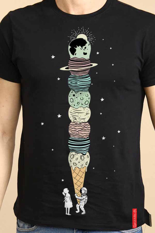 Planets On Icecream Couple Tees