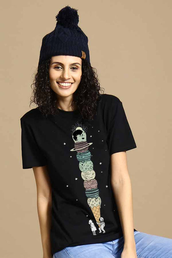 Planets On Icecream Couple Tees for women