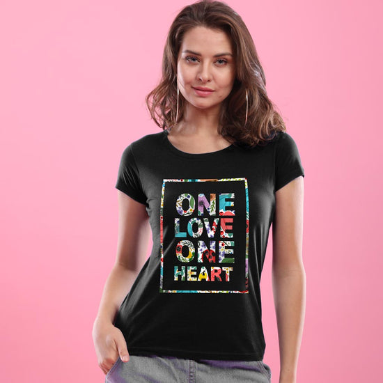One Heart, One Love Matching Couple Tees For Women
