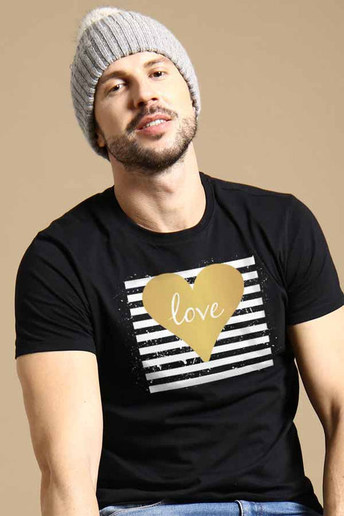 Love Stripe Art Couple Tees