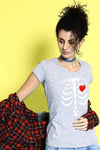 Bone Heart Art Couple Tees for women