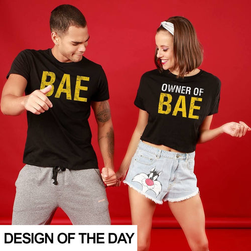 Bae/Owner Of Bae, Matching Couple Crop Top And Tee