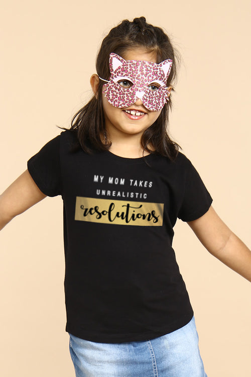 Unrealistic Resolutions, Matching Mom And Daughter New Years Tees