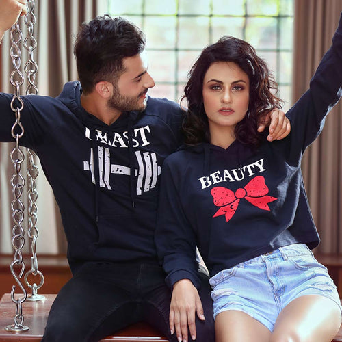 Beauty And Her Beast, Matching Hoodie For Men And Crop Hoodie For Women