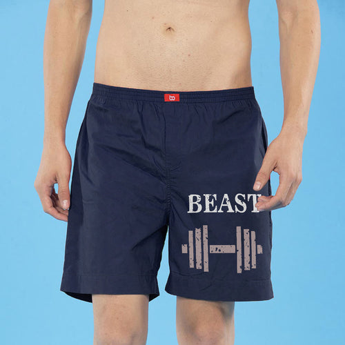 Beauty And Her Beast Matching Navy Blue Couple Boxers