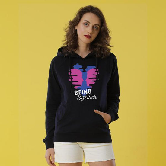 Being Together Black Hoodies For Women