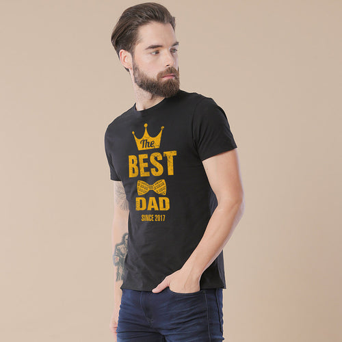 Crown And Bowtie Best Dad Ever, Personalized Tee For Dad
