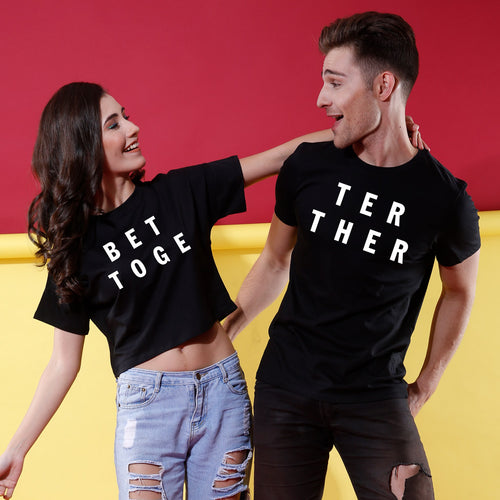 Better Together, Matching Couples Crop Top & Tee