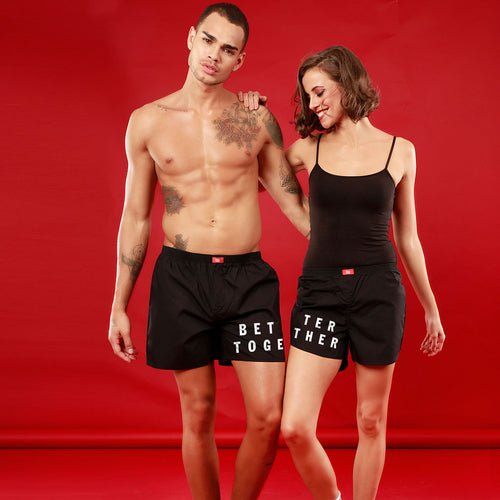 Better Together, Matching Black Couple Boxers