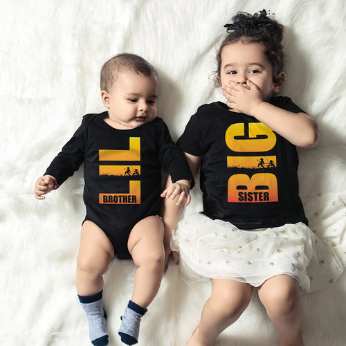 Lil Brother-Big Sister, Matching Bodysuit And Tee For Brother And Sister