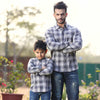 Hustle Hard, Matching Checked Shirts For Dad And Son