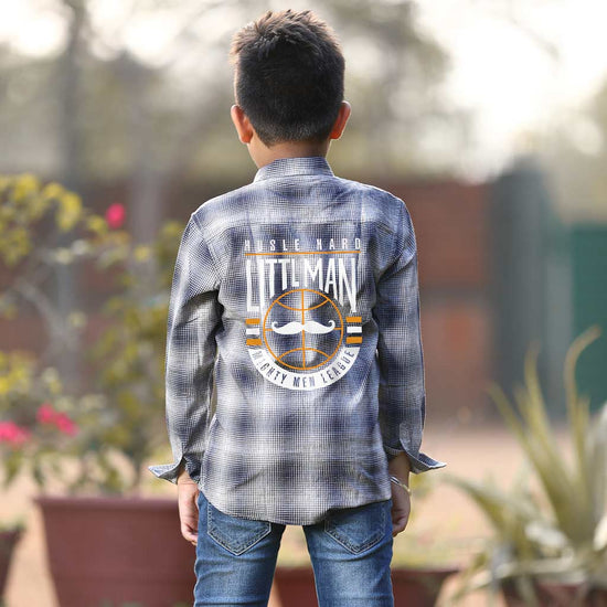 Hustle Hard, Matching Checked Shirts For Son