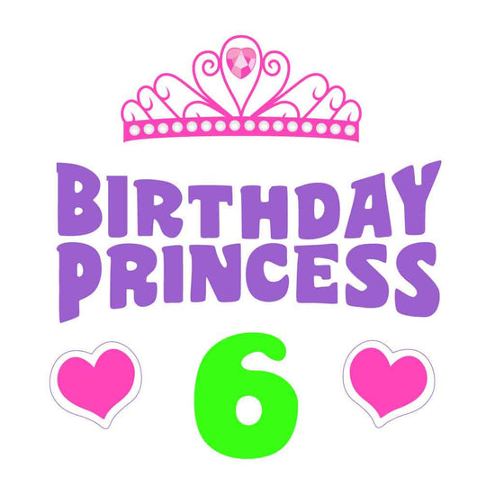 6 Year Birthday Princess Tees