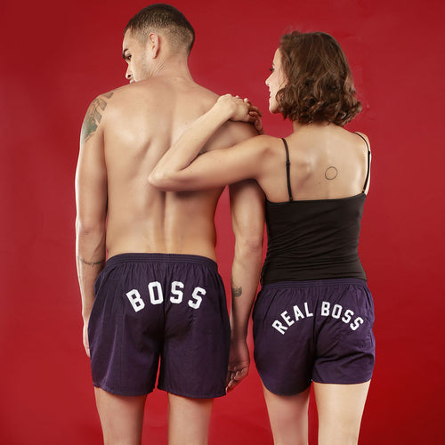 Bedroom Boss Similar Purple Couple Boxers