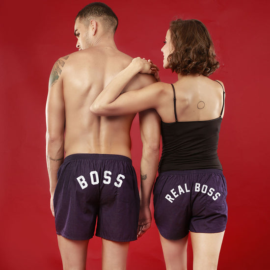 Bedroom Boss Similar Purple Couple Boxers
