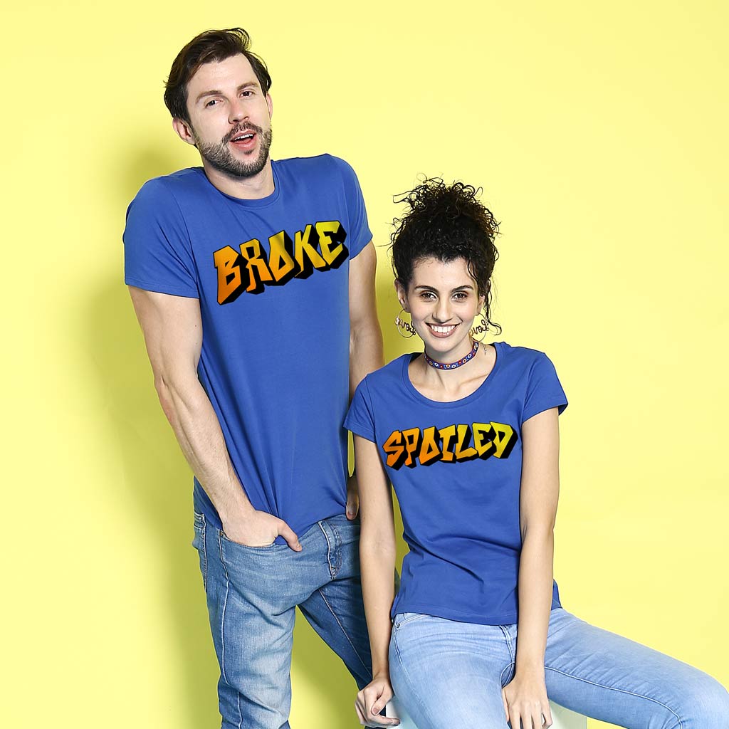 UNISEX Broke & Spoiled Disney couple shirts Couples Disney shirts