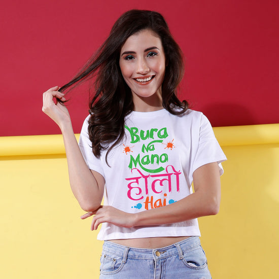 Bura Na mano Holi Couple Crop Top & Tee For Women