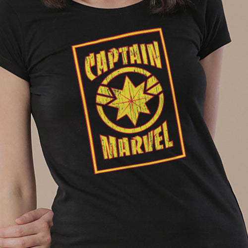 Captain Marvel Yellow And Black, Tees For Women