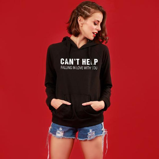 Can't Help Falling In Love, Matching Black Hoodies For Women