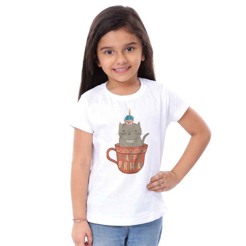 Cat On Cup Birthday Family Tees