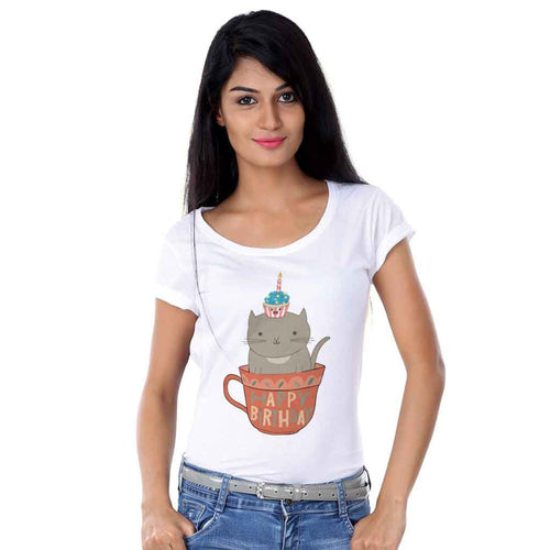 Cat On Cup Birthday Family Tees