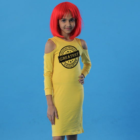 World's Greatest Duo Matching Cold Shoulder Dresses For Daughter