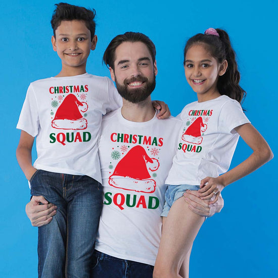 Christmas Squad, Dad, Son And Daughter Tees