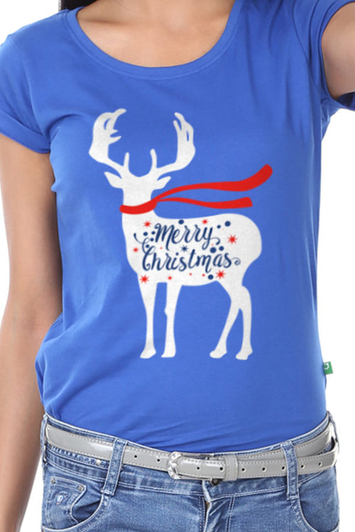Christmas Reindeer, Single Women Tees