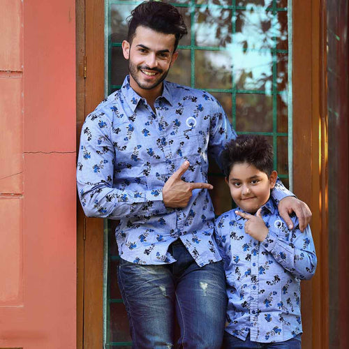 Cool Guy (Black Floral),  Matching Shirts For Dad And Son