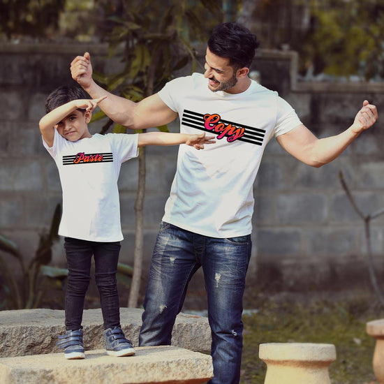 Stripped Copy/Paste, Off-White Matching Dad And Son Tees