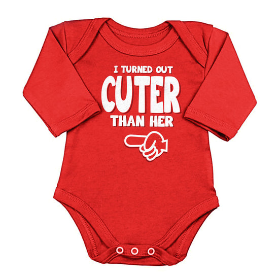 I Turned Out Cuter, Matching Bodysuit And Tee For Brother