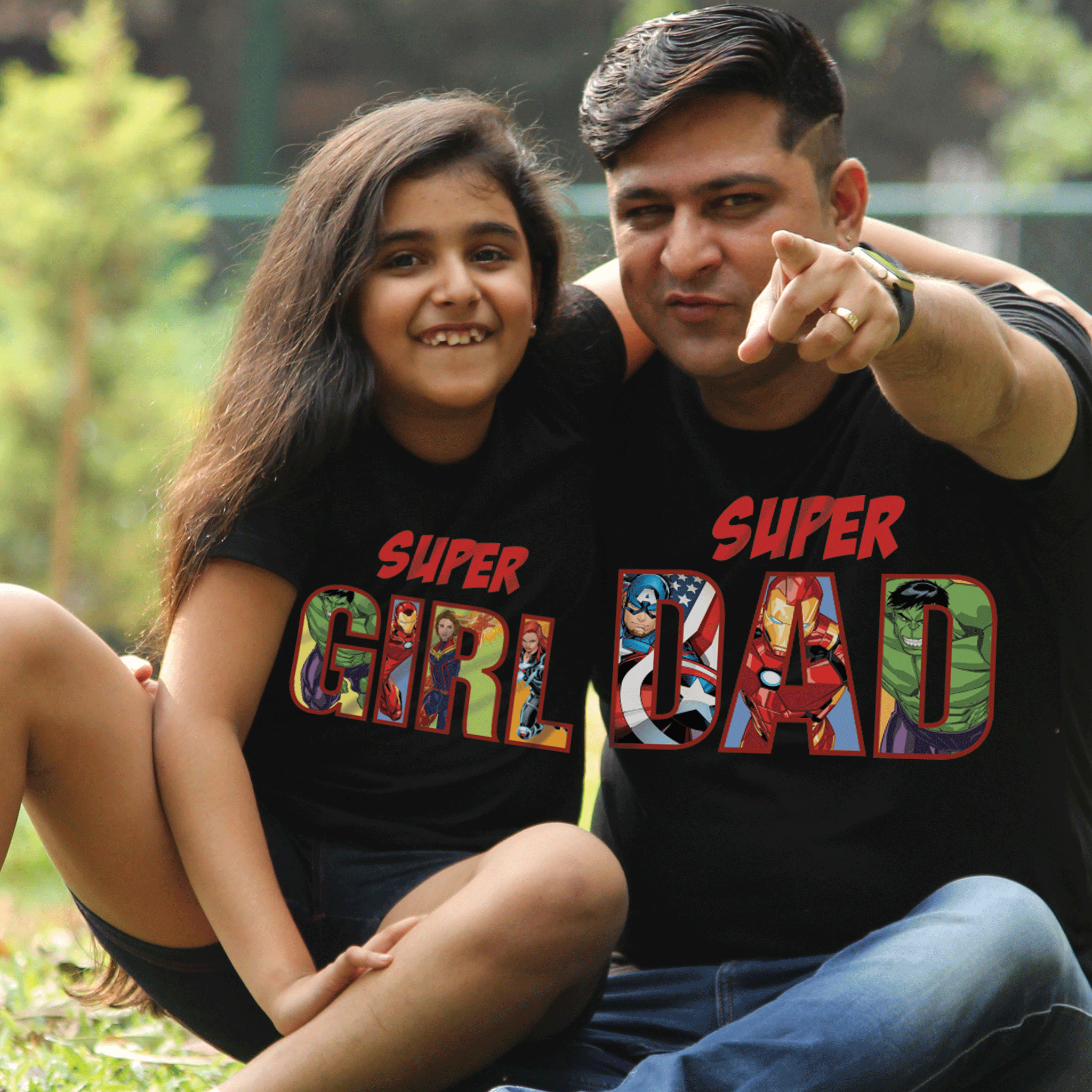 Super Dad Girl Dad And Daughter Marvel Matching Tees BonOrganik