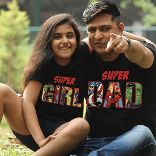Super Dad/Girl, Dad And Daughter Marvel Matching Tees