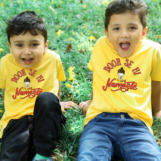 Door Se Hi Namaste Matching Sibling Tees