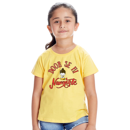 Door Se Hi Namaste Matching Sibling Tees For Girl