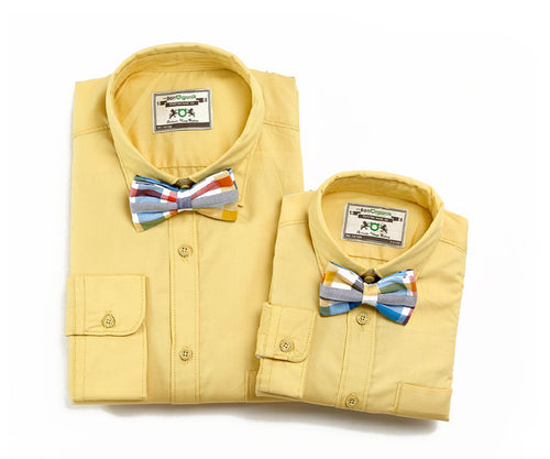 Yellow Full Sleeve Shirt With Bow