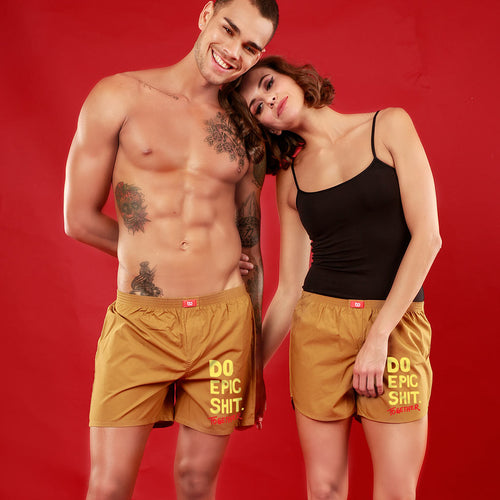 Epic Together Matching Musted Yellow Couple Boxers