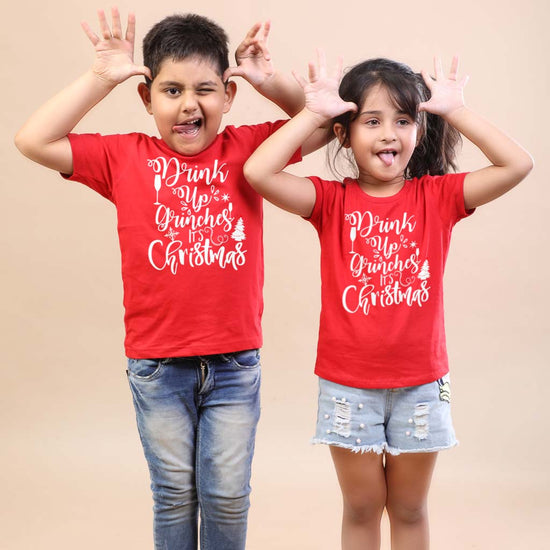 Drink up, Brother and sister  matching tees